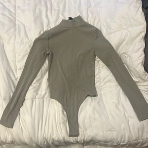Olive green Turtleneck bodysuit